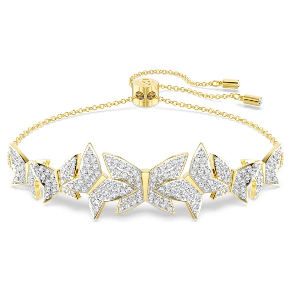 Swarovski Idyllia Lilia Butterfly Bracelet Gold-Plated Adjustable NIB Retail$249